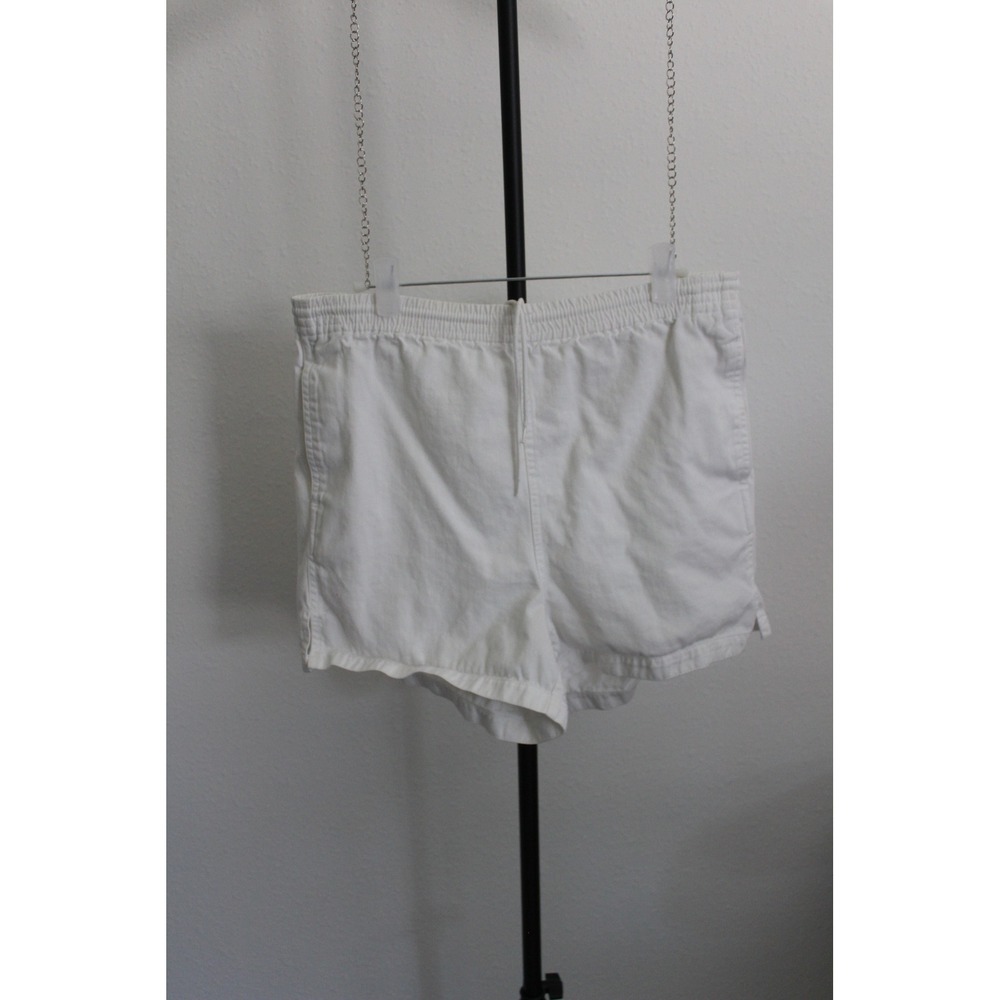 VTG Ann Taylor White Cotton Drawstring Shorts Waist 90s Women's Medium‎